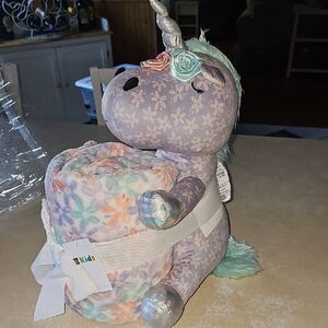 Unicorn Plush with Blanket - Multicolor. 50×60